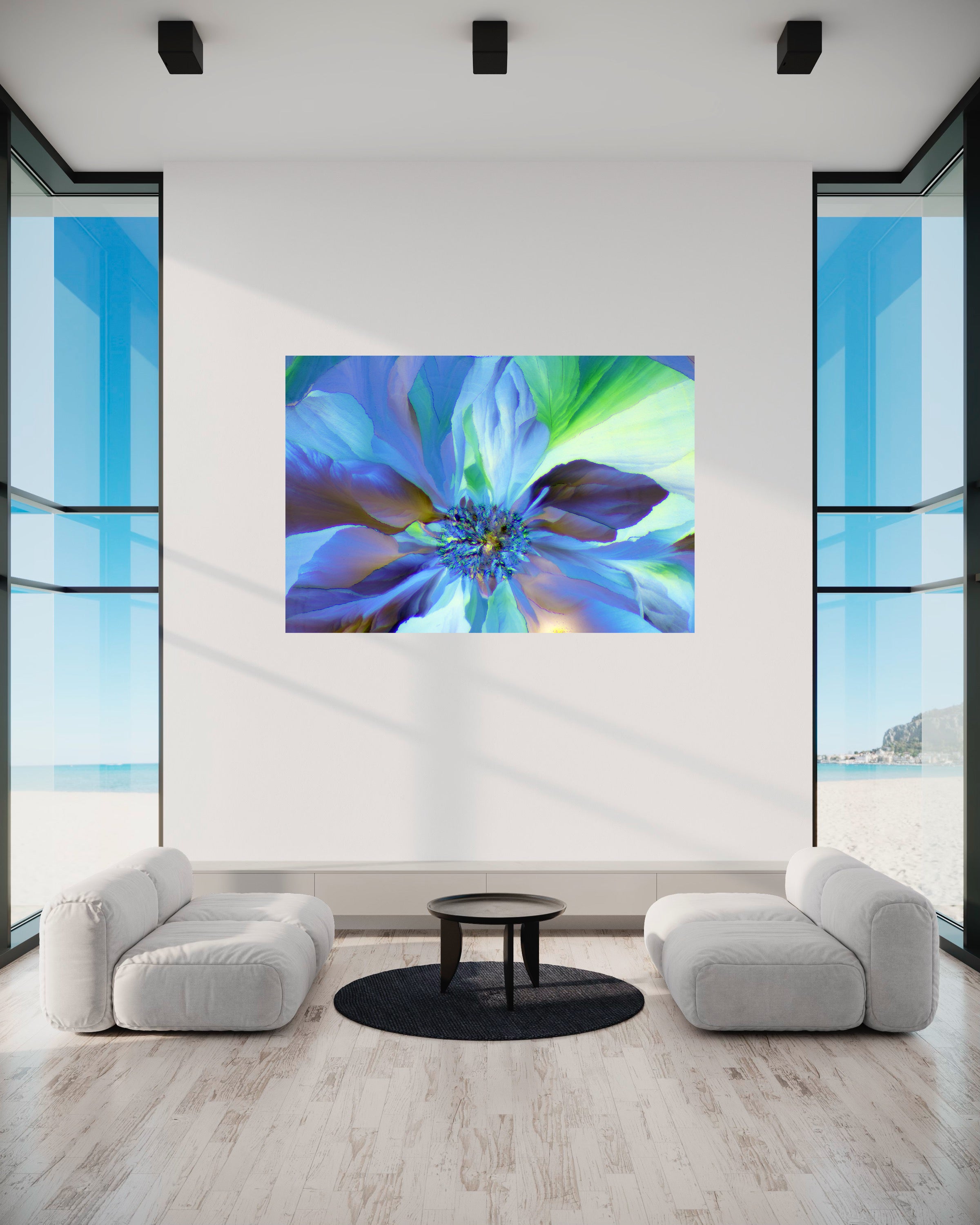 "Blue Reverie" -Photograph of crystalline acetaminophen found in Tylenol®