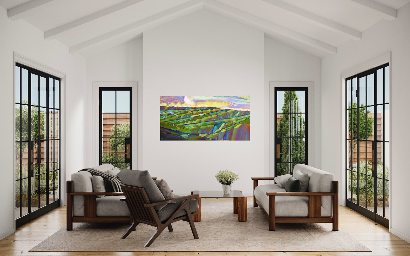 "VALLEY VIEW" – Rolling Hills of Wine Crystal Art