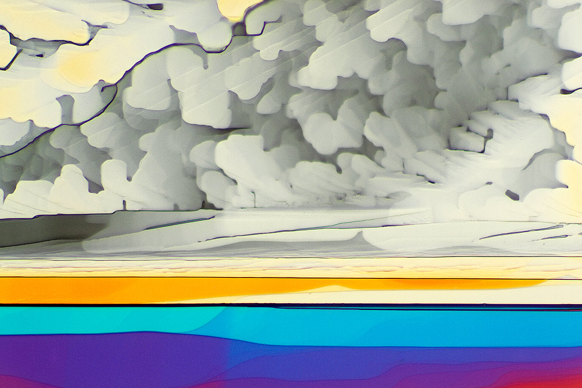 "POETIC STORM" -Photograph of crystalline phenylethylamine found in chocolate