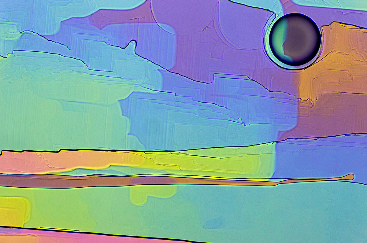 "TOMORROWLAND" -Photograph of crystalline phenylethylamine found in chocolate and lactic acid found in wine