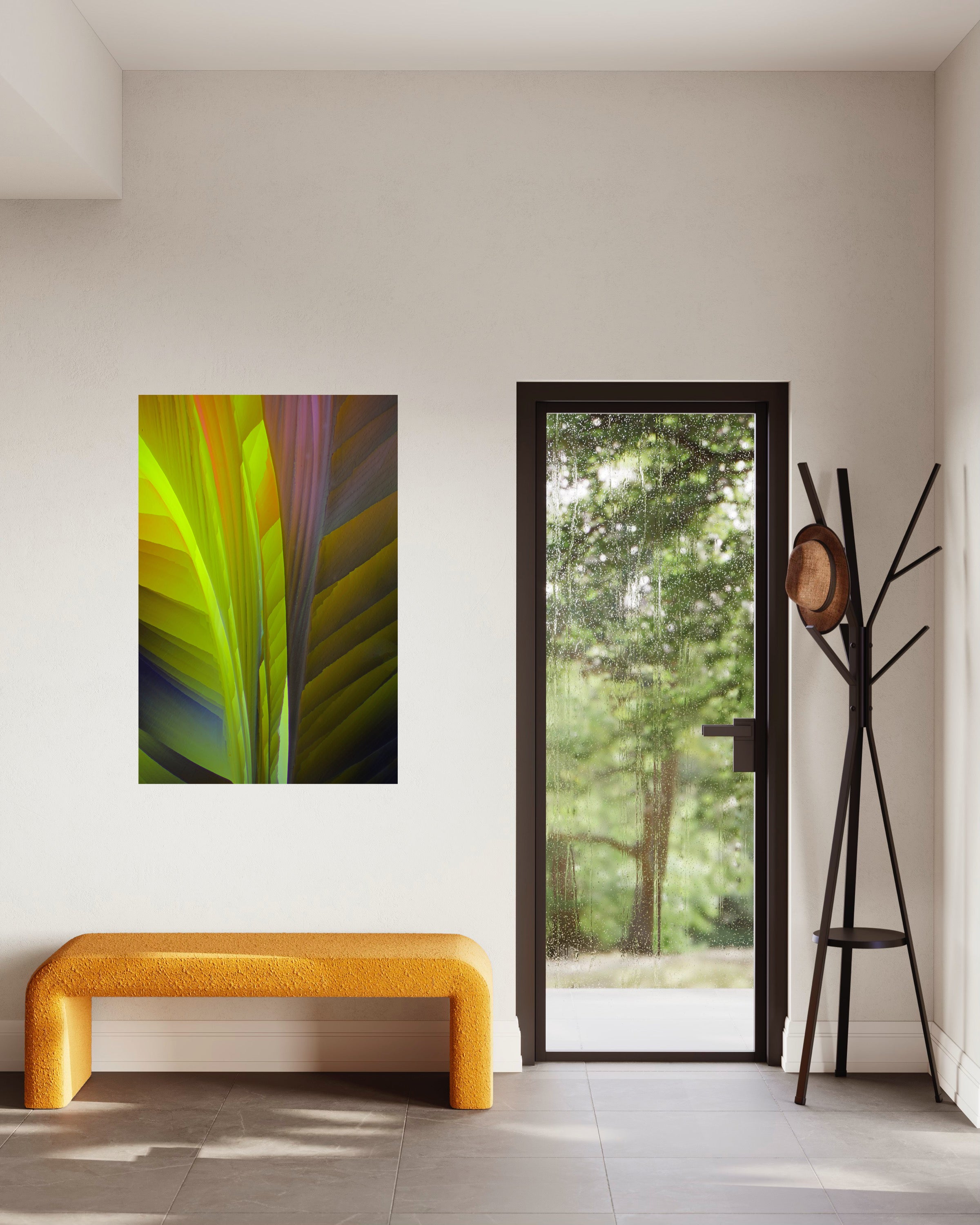 " A NEW LEAF" – Wine Crystal Wall Art in Bright Spring Greens