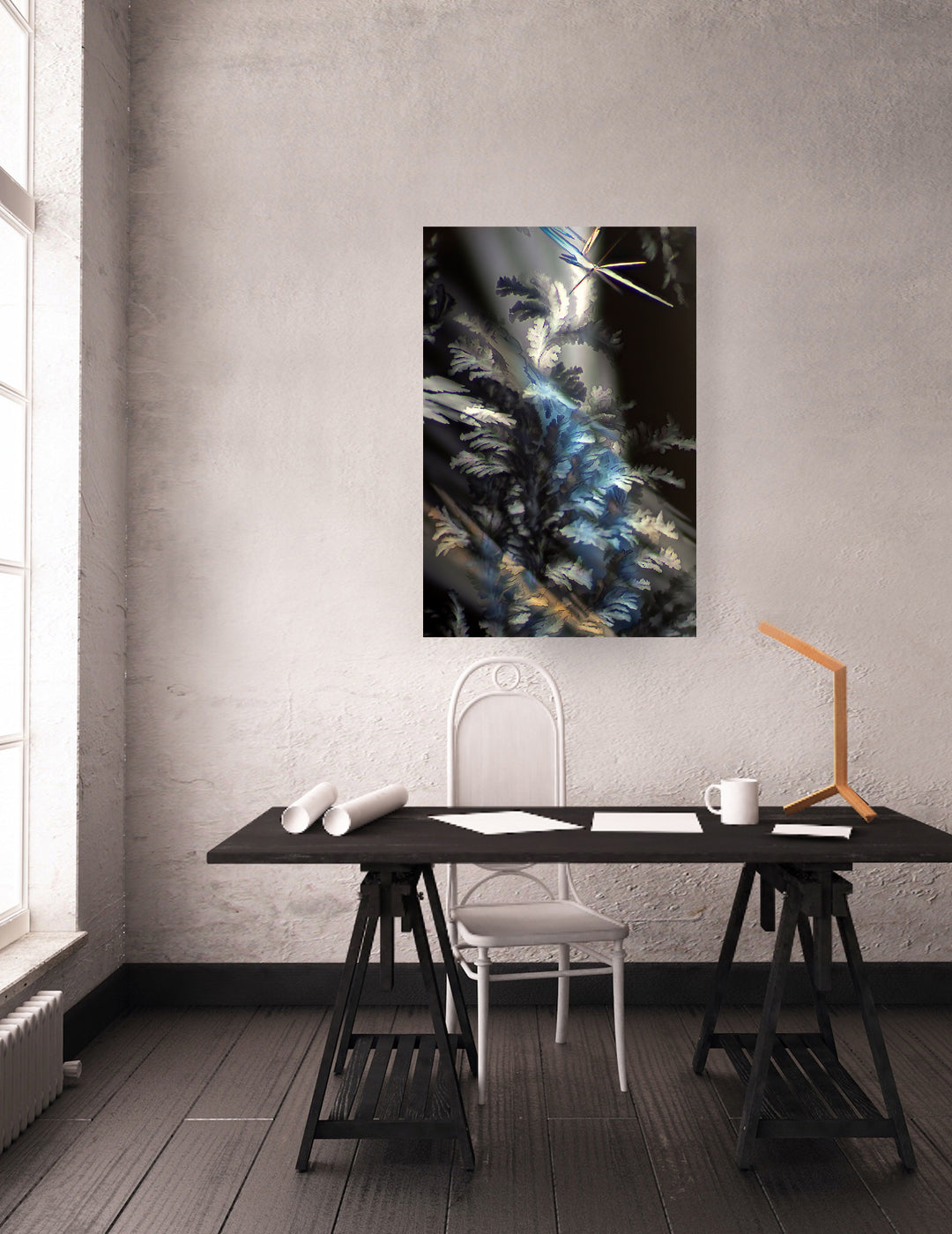 ILLUMINATION wine crystal wall art in modern interior – resveratrol crystal photography